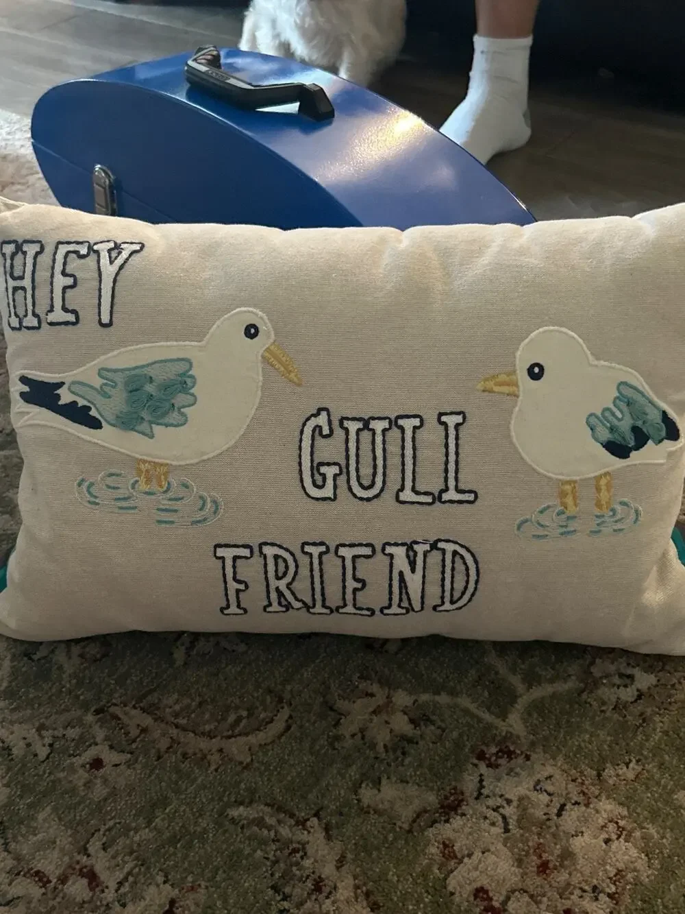Pier 1 Pillow (hey gull friend